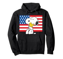 Peanuts Snoopy and Woodstock USA-Flaggenumarmung Pullover Hoodie von Peanuts