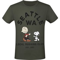 Peanuts T-Shirt - SEATTLE WA - Local Moshing Club - S bis 3XL - für Männer - Größe M - khaki  - Lizenzierter Fanartikel von Peanuts