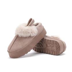 Pelbiuqik Hausschuhe boots Damen Winter Plüsch Plateau Pantoffeln，Warme Gefütterte Plattform Bequeme Drinnen und Draußen Slippers，Schneestiefel Damen von Pelbiuqik