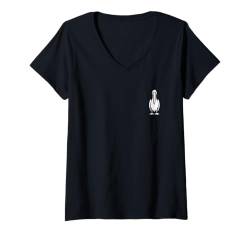 Damen Tiere lieben Pelikan-Vogel einfache Pelikane T-Shirt mit V-Ausschnitt von Pelikan-Vogel-Liebhaber-Pelikane-lustiges