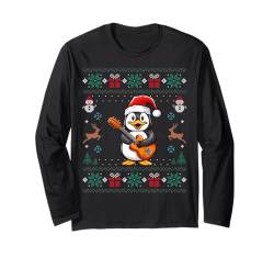 Penguin Santa Hat Xmas Light Penguin Christmas Ugly Langarmshirt von Penguin Christmas Party Gifts Co