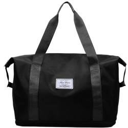 Reise Tasche Taschen für Frauen Falten Duffle Beutel wasserdichte Weekender -Tasche Nass trockener separater Taschenbeutel Große Kapazität über Nacht Tasche für Reisearbeiten Schwarz, Fitnessstecheta von Peosaard