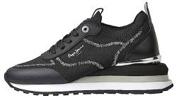 Pepe Jeans Damen Blur Contour Sneaker, Black (Black), 39 EU von Pepe Jeans