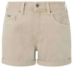 Pepe Jeans Damen Straight Short Hw Shorts, Braun (Malt Beige), 28W von Pepe Jeans