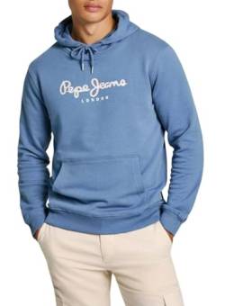 Pepe Jeans Herren Saul Hoodie Hooded Sweatshirt, Blue (Sea Blue), M von Pepe Jeans