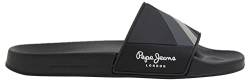 Pepe Jeans Herren Slider Texture Sandale, Black, 43 EU von Pepe Jeans