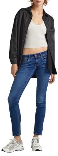 Pepe Jeans Low-Rise Slim FIT Jeans - New Brooke, Blue (Denim-gx6), 31W / 32L von Pepe Jeans