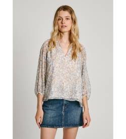 Pepe Jeans für Damen. PL304872 Bluse Martina weiß ecru (S), Lässig, Polyester, Langarm von Pepe Jeans