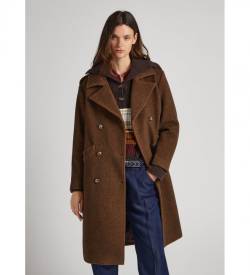 Pepe Jeans für Damen. PL402257 Brauner Marlin-Mantel (S), Lässig, Wolle, Langarm von Pepe Jeans