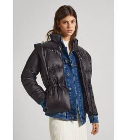 Pepe Jeans für Damen. PL402316 Stella Jacke schwarz (M), Lässig, Nylon, Langarm von Pepe Jeans