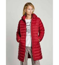 Pepe Jeans für Damen. PL402442 Ammy Mantel Lang kastanienbraun (L), Lässig, Nylon, Langarm von Pepe Jeans