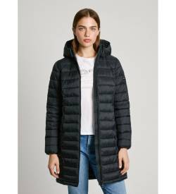 Pepe Jeans für Damen. PL402442 Ammy Mantel Lang schwarz (XS), Lässig, Nylon, Langarm von Pepe Jeans