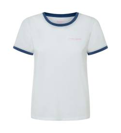 Pepe Jeans für Damen. PL505878 Elise T-shirt weiß (S), Lässig, Baumwolle, Kurzarm von Pepe Jeans