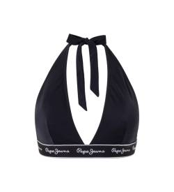 Pepe Jeans für Damen. PLB10518 Logo-Bikinioberteil schwarz (XL), Strandbekleidung, Polyamid von Pepe Jeans