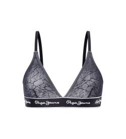 Pepe Jeans für Damen. PLU10982 Halbtransparenter Mesh-BH Schwarz (M), Heimtextilien, Polyester von Pepe Jeans