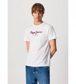 Pepe Jeans für Herren. PM508208 Eggo N T-shirt weiß (S), Lässig, Baumwolle, Kurzarm, Nachhaltig von Pepe Jeans