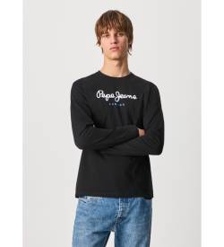 Pepe Jeans für Herren. PM508209 Eggo Long T-shirt N schwarz (L), Lässig, Baumwolle, Langarm von Pepe Jeans