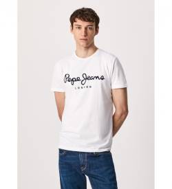 Pepe Jeans für Herren. PM508210 T-shirt Original Stretch N weiß (L), Lässig, Baumwolle, Kurzarm von Pepe Jeans