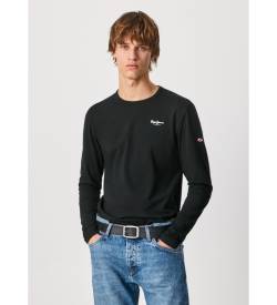 Pepe Jeans für Herren. PM508211 T-shirt B Sico Original 2 Lang N schwarz (M), Lässig, Baumwolle, Kurzarm von Pepe Jeans