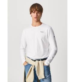 Pepe Jeans für Herren. PM508211 T-shirt B Sico Original 2 Lang N weiß (L), Lässig, Baumwolle, Kurzarm von Pepe Jeans