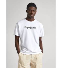 Pepe Jeans für Herren. PM509374 Clifton T-shirt weiß (XL), Lässig, Baumwolle, Kurzarm, Nachhaltig von Pepe Jeans