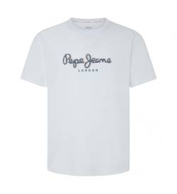 Pepe Jeans für Herren. PM509428 Abel T-shirt weiß (XXL), Lässig, Baumwolle, Kurzarm von Pepe Jeans