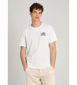 Pepe Jeans für Herren. PM509651 Arshine T-shirt weiß (M), Lässig, Baumwolle, Kurzarm von Pepe Jeans