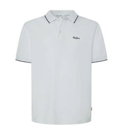 Pepe Jeans für Herren. PM542101 Polo Hans weiß (M), Lässig, Baumwolle, Kurzarm von Pepe Jeans