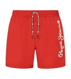 Pepe Jeans für Herren. PMB10393 Roter Logo-Badeanzug (S), Strandbekleidung, Polyester von Pepe Jeans