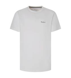 Pepe Jeans für Herren. PMU20016 Festes T-shirt weiß (XXL), Lässig, Baumwolle, Kurzarm von Pepe Jeans