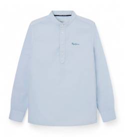 Pepe Jeans für Jungen. PB302588 Jeffrey Hemd blau (16 Años), Lässig, Baumwolle, Langarm, Kinderbekleidung von Pepe Jeans