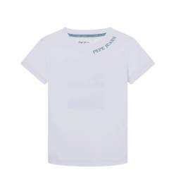 Pepe Jeans für Jungen. PB503859 Raith-T-Shirt weiß (6Años= 104cm), Lässig, Baumwolle, Kurzarm, Nachhaltig, Kinderbekleidung von Pepe Jeans