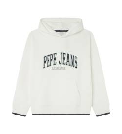 Pepe Jeans für Jungen. PB581624 Sweatshirt Bain weiß (12años= 152cm), Lässig, Bio-Baumwolle, Nachhaltig, Kinderbekleidung von Pepe Jeans