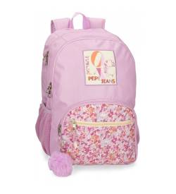 Pepe Jeans für Mädchen. 6852521 Sandra zwei Fächer Rucksack 45 cm rosa (OSFA), Lässig, Polyester, Kinderbekleidung von Pepe Jeans