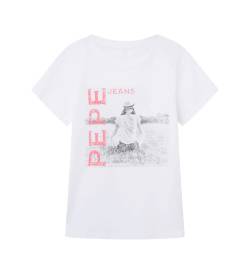 Pepe Jeans für Mädchen. PG503083 Niggi-T-Shirt weiß (12Años= 152cm), Lässig, Baumwolle, Kurzarm, Nachhaltig, Kinderbekleidung von Pepe Jeans