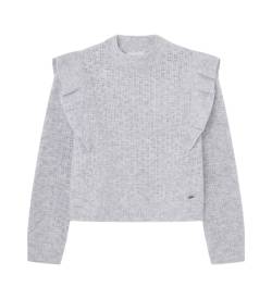 Pepe Jeans für Mädchen. PG701099 Winta Pullover weiß (16años= 176cm), Lässig, Grau, Polyester, Kinderbekleidung von Pepe Jeans