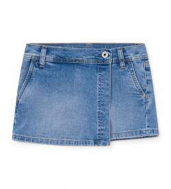 Pepe Jeans für Mädchen. PG800862 Shorts A-Line Hw Jr blau (140cm), Lässig, Baumwolle, Denim, Kinderbekleidung von Pepe Jeans