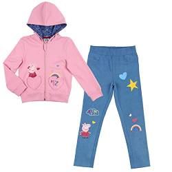 Peppa Wutz Pig Mädchen Set Sweatjacke und Leggings (Rosa, 104-110) von Peppa Wutz