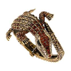 Perfeclan Alligator Wickelarmband Offener Armreif, Halloween Kostümschmuck, Kaffee von Perfeclan