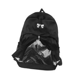 perfeclan Modischer Rucksack mit glatten Reißverschlüssen, Tagesrucksack für Rucksackreisen, Geburtstagsgeschenk, Shopping, Schwarz von Perfeclan