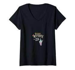 Damen Witch Funny Halloween HallowQueen 30th Birthday Party T-Shirt mit V-Ausschnitt von Perfect Outfit for Witches and Halloween Birthdays