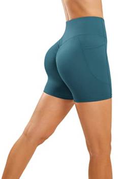 Persit Sport-Shorts Damen Sommer Kurze Sporthose High Waist Radlerhose Po Push Up Leggings Yoga Fitness Laufshorts Türkis XL von Persit