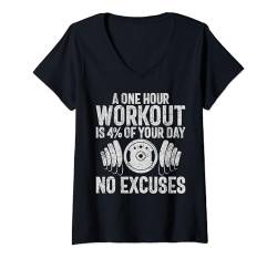 Damen Ein einstündiges Training ist 4 % Ihres Tages-Trainers T-Shirt mit V-Ausschnitt von Personal Trainer Gifts