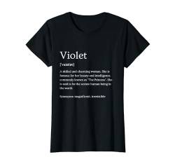 Damen Lustiger violetter Name Bedeutung – Violett personalisierter Name T-Shirt von Personalized Apparel & Meaningful Name Collection