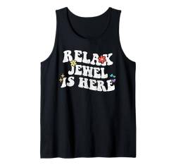 Retro Groovy Relax JEWEL Is Here Lustiger Muttertagsname Tank Top von Personalized First Name outfit For Women