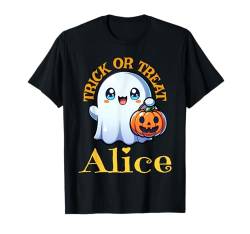 Alice Personalisierter Name Niedlicher Geist Halloween T-Shirt von Personalized Name Apparel