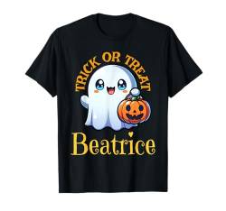 Beatrice Personalisierter Name Niedlicher Geist Halloween T-Shirt von Personalized Name Apparel