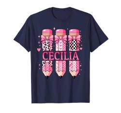 Cecilia Bleistift mit personalisiertem Namen T-Shirt von Personalized Name Apparel