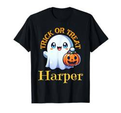 Harper Personalisierter Name Cute Ghost Halloween T-Shirt von Personalized Name Apparel