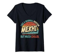 Damen MEKHI Wie eine normale Person, aber viel cooler, altmodisch T-Shirt mit V-Ausschnitt von Personalized Vintage Apparel.